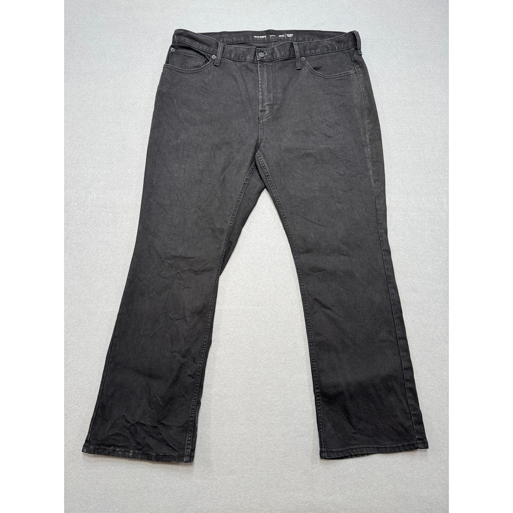 Old Navy Jeans Men's 38x30 Black Denim Bootcut Built-In Flex Relaxed Fit Utility